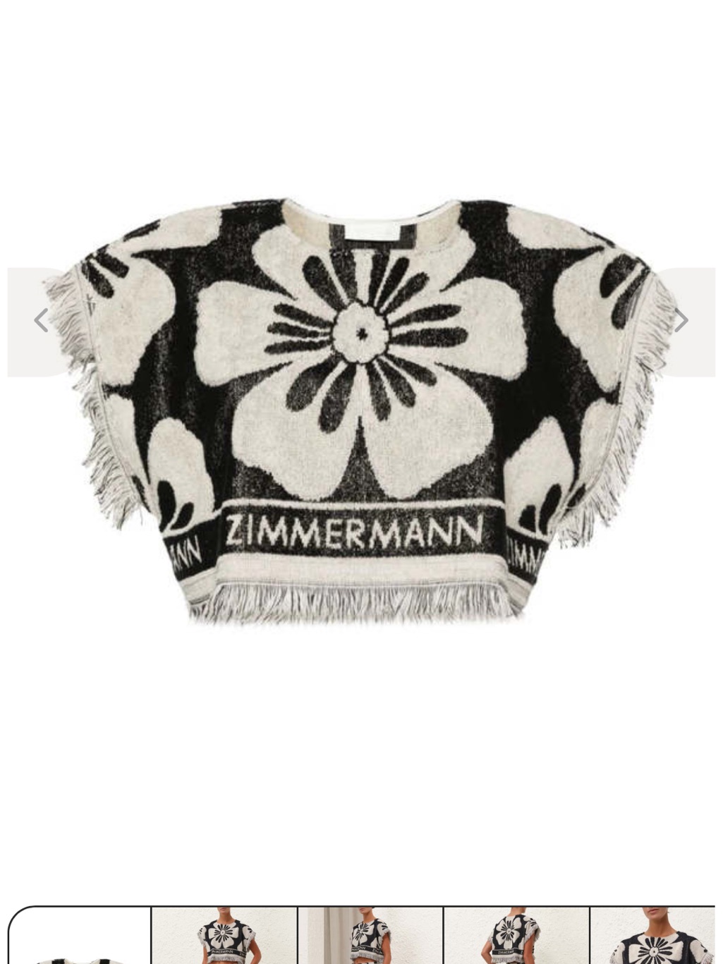 Nwt Zimmermann Halliday Towelling Crop Top; Size Us 4